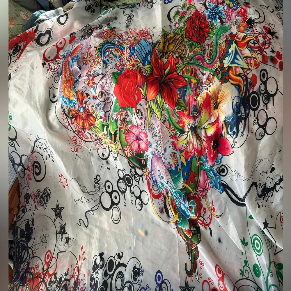 Colorful Heart Graphic shower curtain New without packaging